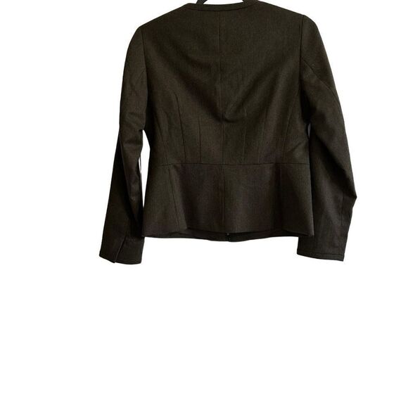 NTW Talbots Jacket Italian Flannel Wool Full Zip Dark Green Size 0P Lined - Picture 2 of 11